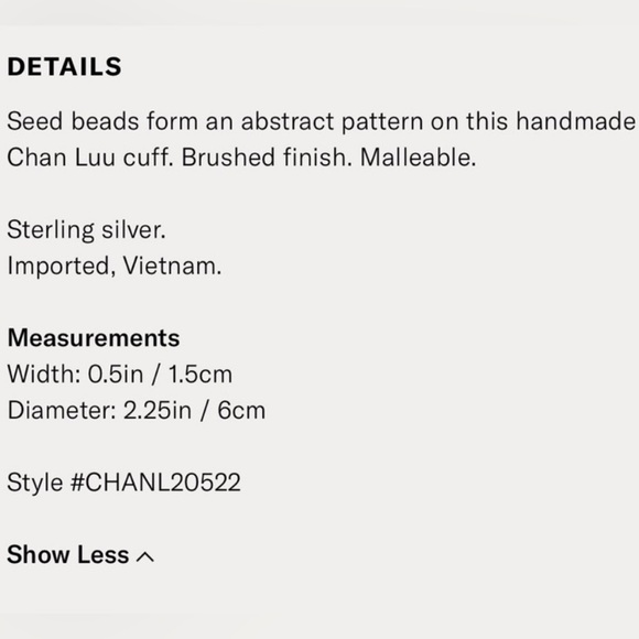 Chan Luu Silver Beaded Bangle Cuff Bracelet - Picture 7 of 7